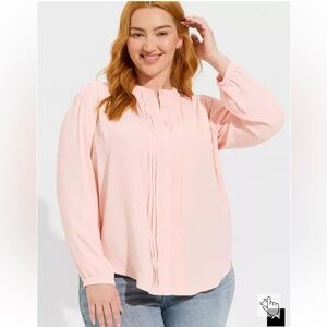 Torrid Georgette Pintuck Long Sleeve Blouse Size 1X